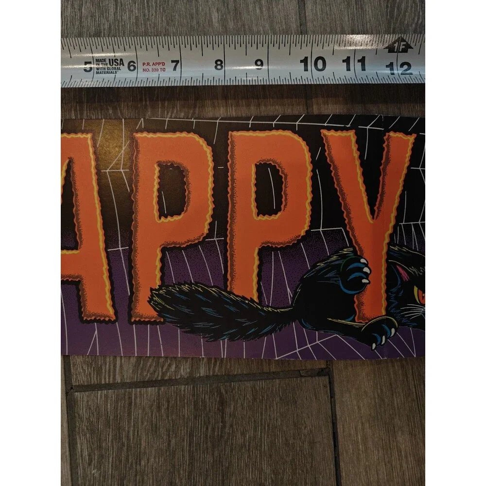 Vintage Halloween Die Cut Decorations Mummy/ Scream Glo In dark,Cat,Mummy,Banner